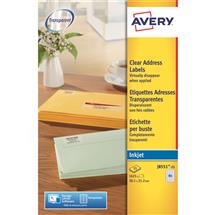 Avery Clear Mini Label- Ink jet - J8551 Transparent