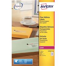 Avery L755125. Product colour: Transparent, Material: Paper, Print