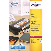 Avery L767125, White, Selfadhesive printer label, Laser, Permanent,