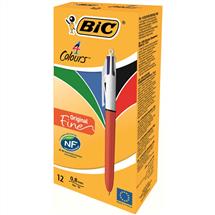 Bic 4 Colours Fine Ballpoint Pen 0.8mm Tip 0.30 Line Red/White Barrel
