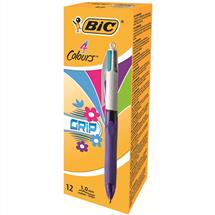 Pen Sets | BIC 4 Colours Grip Blue, Green, Pink, Purple Clipon retractable