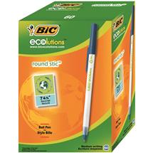 Bic Ecolutions Round Stic Ballpoint Pen Recycled 1Mm Tip 0.32Mm Line