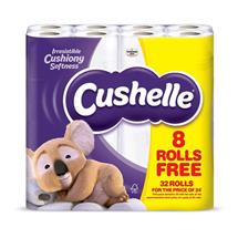 Toilet Tissue | Cushelle Toilet Roll 2 Ply White (Pack 32 For The Price Of Pack 24)