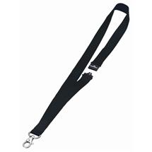 Durable Textile Badge Necklace/Lanyard 20 with Safety Release Black.
