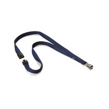 Durable Textile lanyard SOFT COLOUR midnight blue strap Badge holder