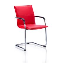 Visitors Chairs | Echo Cantilever Chair Red Soft Bonded Leather BR000037