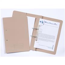 Exacompta Pocket Spring File Manilla Foolscap 285gsm Bluff (Pack 25)