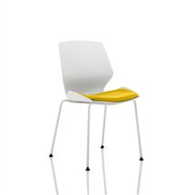 Florence White Frame Visitor Chair in Senna Yellow KCUP1539