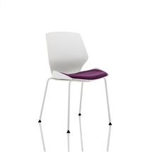 Florence White Frame Visitor Chair in Tansy Purple KCUP1537