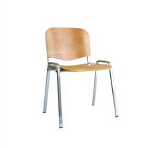 ISO Stacking Chair Beech Chrome Frame BR000066 | In Stock