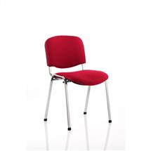 ISO Stacking Chair Wine Fabric Chrome Frame BR000299