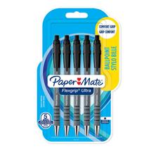 Papermate Flexgrip Ultra Black Clipon retractable ballpoint pen Medium