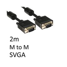 Cables Direct SVGA, 2m, M-M VGA cable VGA (D-Sub) Black