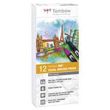 Tombow Fineliner & Felt Tip Pens | Tombow ABT Dual Brush Pen Set felt pen Grey 12 pc(s)