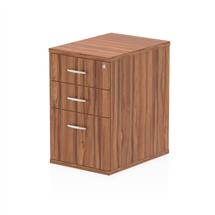 Pedestals | Dynamic I000129 office drawer unit Walnut Melamine Faced Chipboard