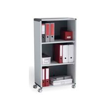 Fast Paper Bookcases | Fast Paper Mobile Bookcase 3 Compartment 2 Shelves Grey/Charcoal