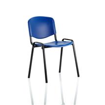 ISO Stacking Chair Blue Poly Black Frame BR000058 | In Stock