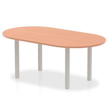 Boardroom Tables | Dynamic Impulse 1800mm Boardroom Table Beech Top Silver Post Leg