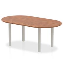 Dynamic Impulse 1800mm Boardroom Table Walnut Top Silver Post Leg