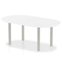Dynamic Impulse 1800mm Boardroom Table White Top Silver Post Leg