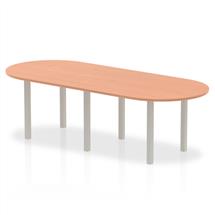 Impulse Boardroom Tables | Dynamic Impulse 2400mm Boardroom Table Beech Top Silver Post Leg