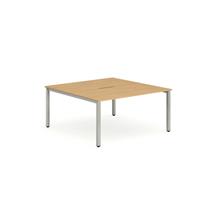 Evolve Plus 1200mm Back to Back 2 Person Desk Beech Top Silver Frame