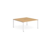 Evolve Plus 1200mm Back to Back 2 Person Desk Beech Top White Frame