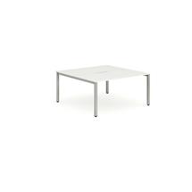 Evolve Plus 1200mm Back to Back 2 Person Desk White Top Silver Frame