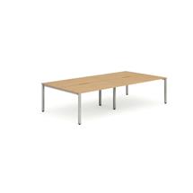 Evolve Plus 1200mm Back to Back 4 Person Desk Beech Top Silver Frame