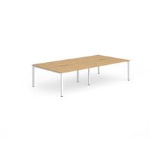 Evolve Plus 1200mm Back to Back 4 Person Desk Beech Top White Frame