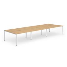Evolve Plus 1200mm Back to Back 6 Person Desk Beech Top White Frame