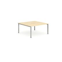 Evolve Plus 1400mm Back to Back 2 Person Desk Maple Top Silver Frame