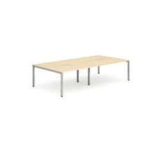 Evolve Plus 1400mm Back to Back 4 Person Desk Maple Top Silver Frame