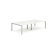 Evolve Plus 1400mm Back to Back 4 Person Desk White Top Silver Frame