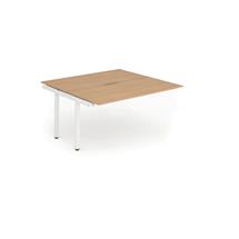 Evolve Bench Desking | Evolve Plus 1400mm Back to Back Extension Kit Beech Top White Frame
