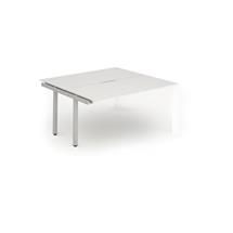 Evolve Bench Desking | Evolve Plus 1400mm Back to Back Extension Kit White Top Silver Frame