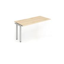 Evolve Bench Desking | Evolve Plus 1400mm Single Row Extension Kit Maple Top Silver Frame
