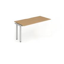 Evolve Bench Desking | Evolve Plus 1400mm Single Row Extension Kit Oak Top Silver Frame BE335