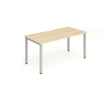 Evolve Plus 1400mm Single Starter Desk Maple Top Silver Frame BE134 DD