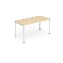 Evolve Plus 1400mm Single Starter Desk Maple Top White Frame BE114