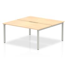 Evolve Plus 1600mm Back to Back 2 Person Desk Maple Top Silver Frame