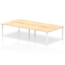 Evolve Bench Desking | Evolve Plus 1600mm Back to Back 4 Person Desk Maple Top White Frame