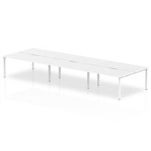 Evolve Bench Desking | Evolve Plus 1600mm Back to Back 6 Person Desk White Top White Frame