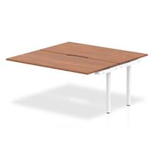 Evolve Plus 1600mm Back to Back Extension Kit Walnut Top White Frame