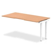 Evolve Bench Desking | Evolve Plus 1600mm Single Row Extension Kit Oak Top White Frame BE310