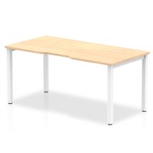 Evolve | Evolve Plus 1600mm Single Starter Desk Maple Top White Frame BE109