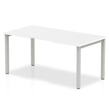 Evolve Plus 1600mm Single Starter Desk White Top Silver Frame BE126 DD