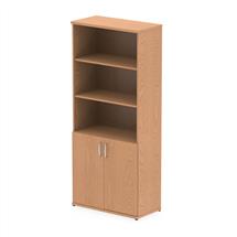 Impulse 2000mm Open Shelves Cupboard Oak I000755 | In Stock