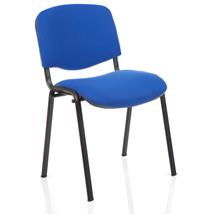 ISO Stacking Chair Blue Fabric Black Frame BR000057