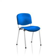 ISO Stacking Chair Blue Fabric Chrome Frame BR000068